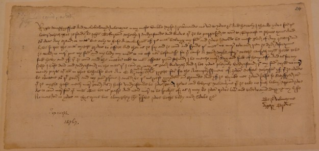 Margery Brews, Valentine Letter, February 1477, London, British Library, MS. Additional 43490, f. 24