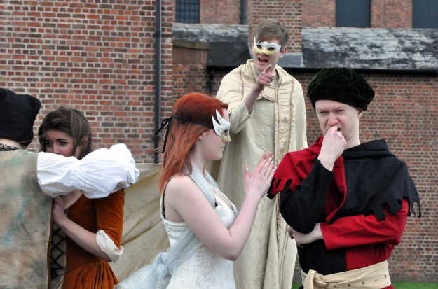 'Destroyed all the world shall be': God (Martin Poile) talks to Noah (Alex Pardey)