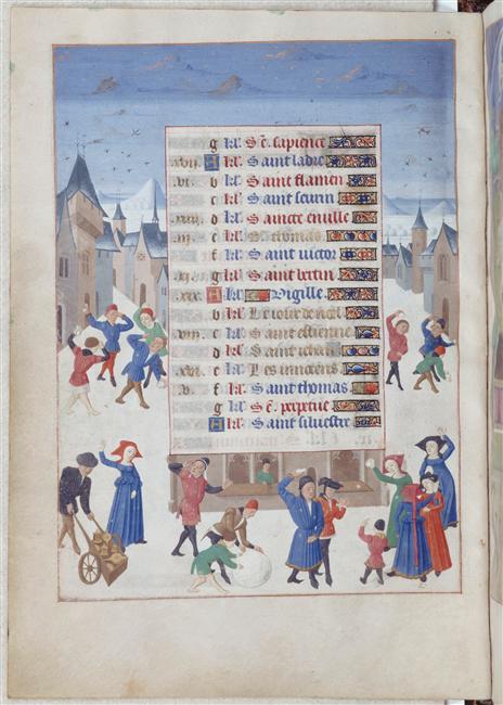 December the Book of Hours of Adélaïde de Savoie (Musée Condé 78, fol. 12v), c. 1460-1465
